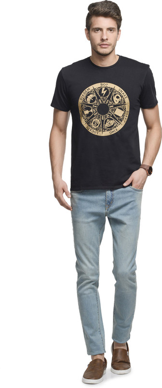 Harry Potter Printed Men Round or Crew Black T-Shirt