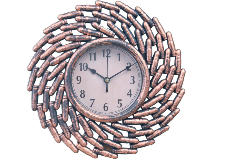 mitrah Analog 4 cm X 20 cm Wall Clock(Brown, With Glass)