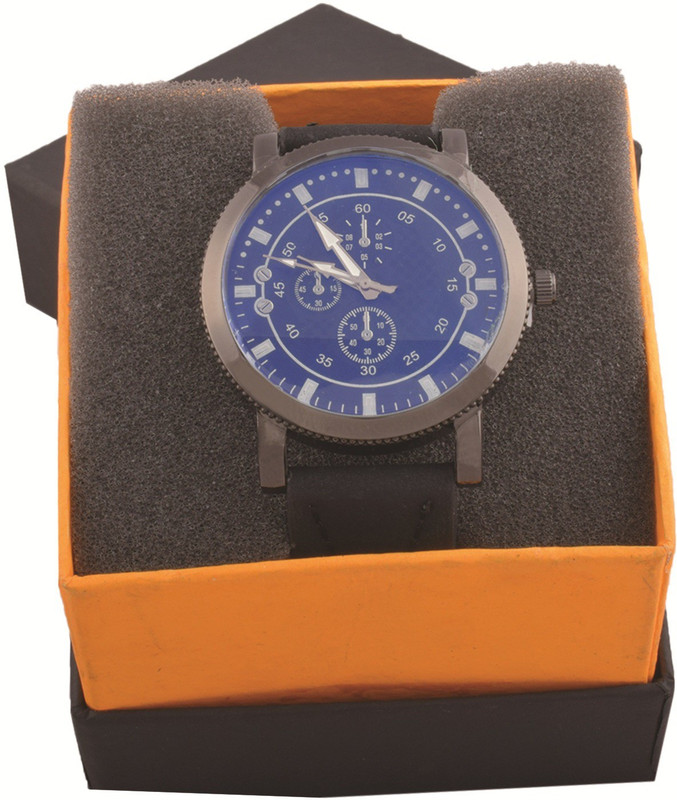 sourceindiastore Round Clock leather black Strap Casual Watch Analog Watch  - For Men