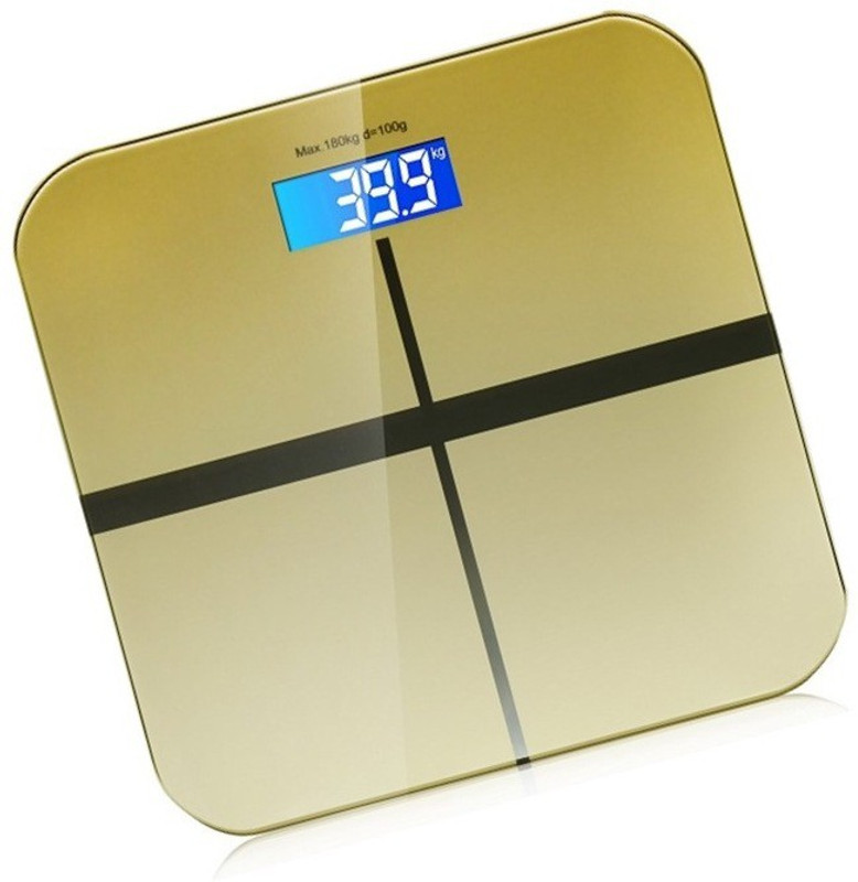 Rorian Personal Body Weight Machine Digital 8mm Toughened Glass Golden/Blue/Red Multi Color SF180 Weighing Scale(Golden)