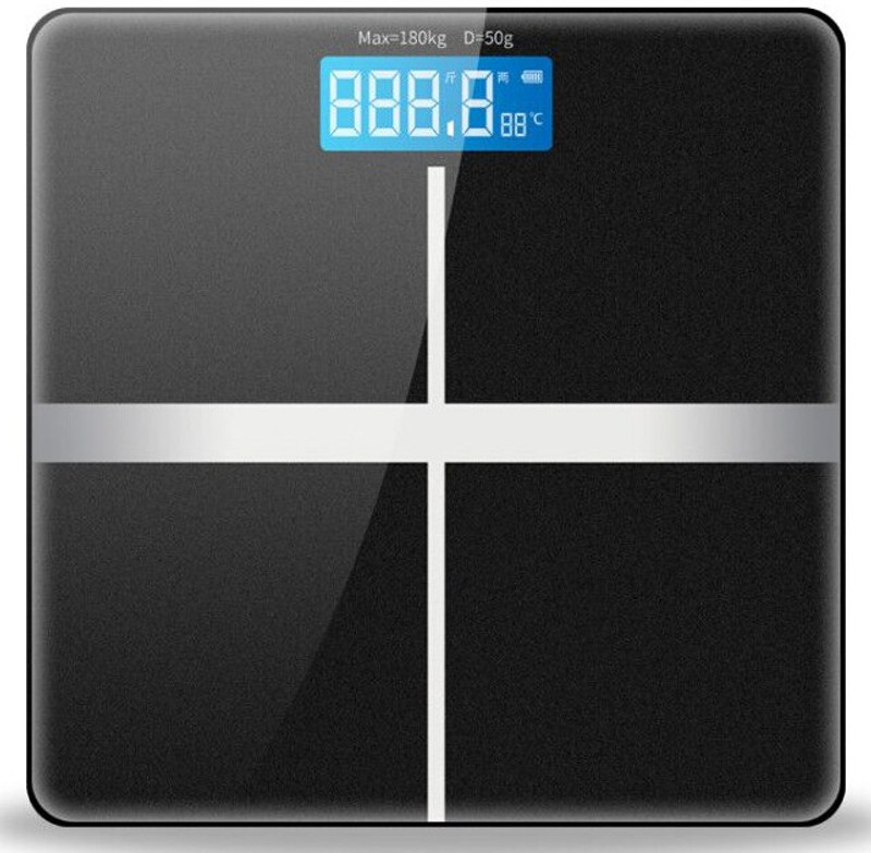 Zelenor Personal Body Weight Machine Digital 8mm Toughened Glass Black(SF180) Weighing Scale(Black)