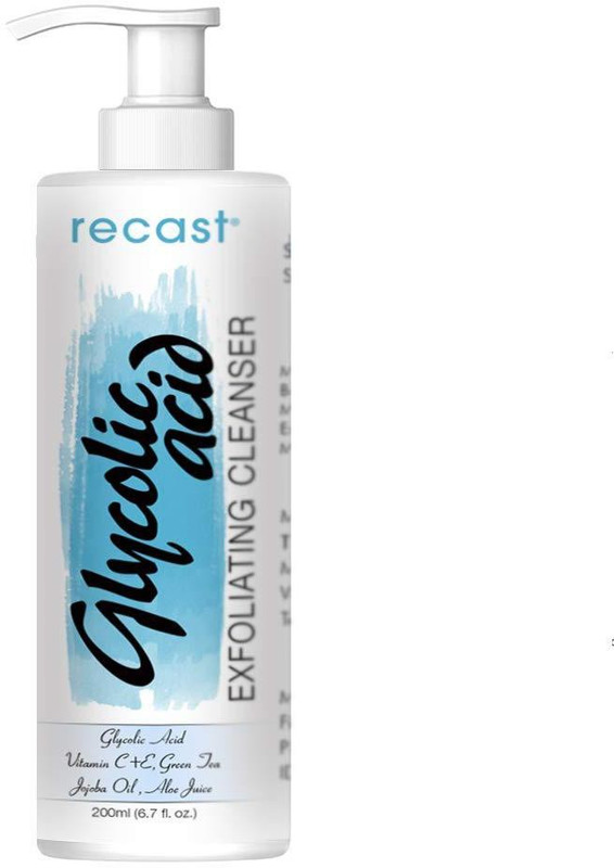 recast Glycolic Acid Exfoliating Face Wash For Men & Women - Skin Lightening, Acne, Anti-Aging Face Wash With AHA For Wrinkles, Lines & Spots Reduction(200 ml)