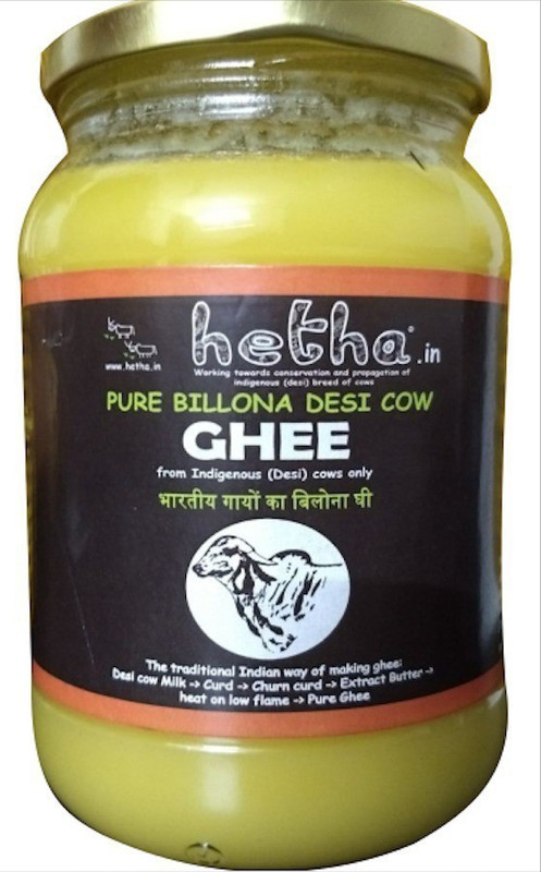 Hetha Pure Bilona Ghee from Indigenous(Desi) cows only Ghee 500 ml Mason Jar Hetha Pure Bilona Ghee from Indigenous(Desi) cows only Ghee 500 ml Mason Jar