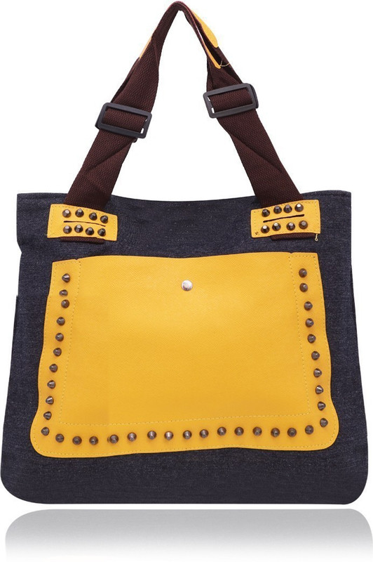 minaar Women Grey, Yellow Tote