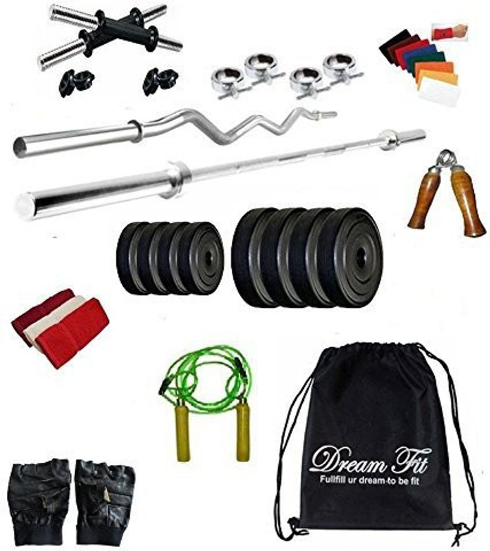 dreamfit 20 KG Home Gym with 4 RODS (1X5ft, 1X3ft), Gym Backpack and Acc Home Gym Combo(20 - 40 kg)