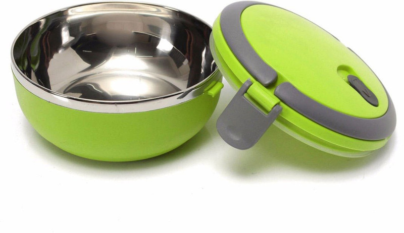 m s megaslim Stainless Steel 1 Layer Round Vacuum Insulated Leak Proof Lunch Box with Lid for Office School College Travel 1 Containers Lunch Box(700 ml)