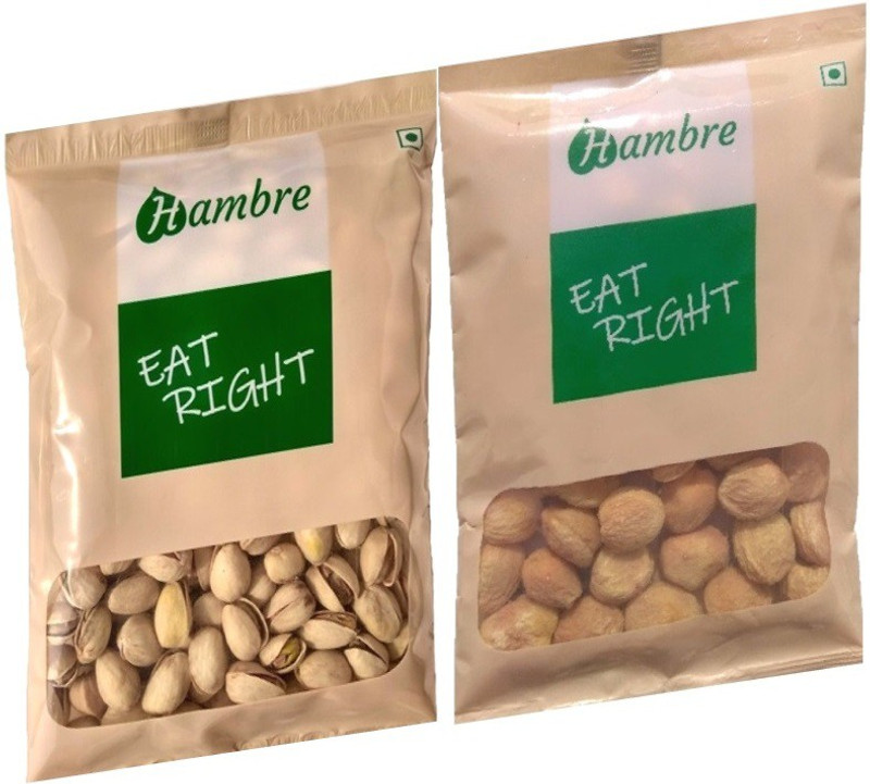 Hambre Dry Fruit Combo, Pistachios, Pista + Dry Apricot, Khumani, 500g, (250x2), Pack of 2 Pistachios, Apricots(2 x 250 g)