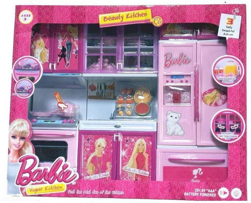 barbie house and kitchen