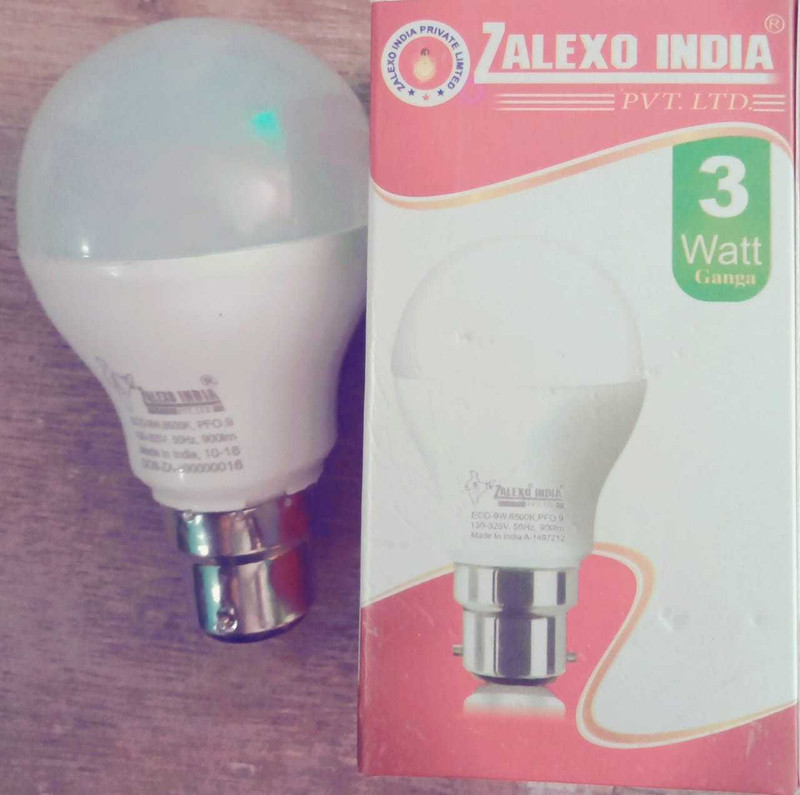 zalexo india 3 W Round B22 LED Bulb(White, Pack of 2)