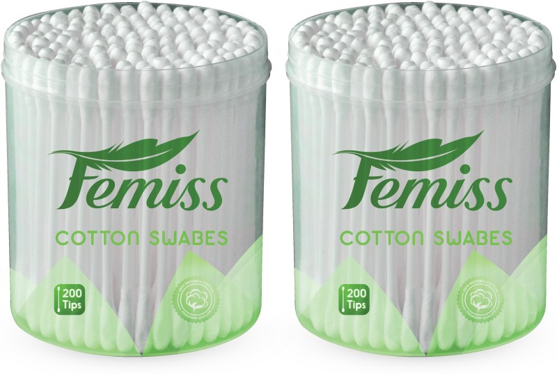 femiss cotton swabs Jar of 200 sticks (pack of 2)(2 Units)