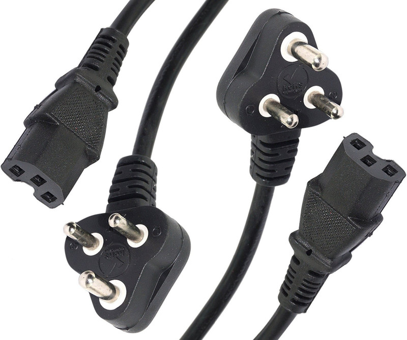 Maxtree Computer/Printer/Desktop/PC/SMPS Power Cable Cord (1.5 Meter/Black) Pack of 2 1.5 m Power Cord(Compatible with SMPS, Power Supply, Computer, Desktop, Printer, PC Monitor, Black, Pack of: 2)