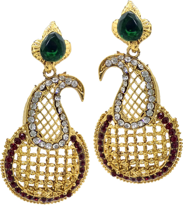 kriswa Gold Plated AD Earrings Alloy Earring Set