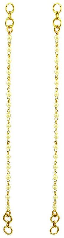 the fab padam pearl white traditional ear chain Pearl Alloy Ear Thread