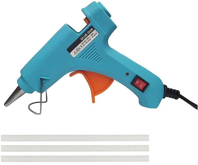 bandook 20W With 03 Glue Sticks Hot Melt Glue Gun Dodger Blue Color With Power Indicator For Art and Crafts , Diy , Kirigami , Paper , PCB , Plush Toys , Crafts , Wood , Box Standard Temperature Corded Glue Gun (07 mm) Standard Temperature Corded Glue Gun(7 mm)