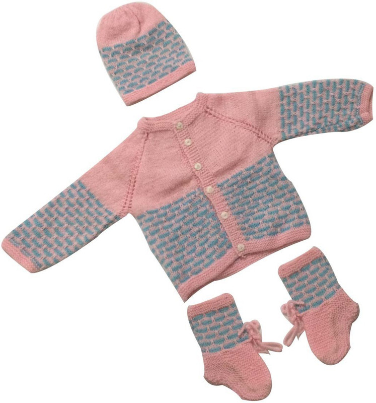 cute collection Baby Boys & Baby Girls Casual Sweater Bootie, Cap(Pink)