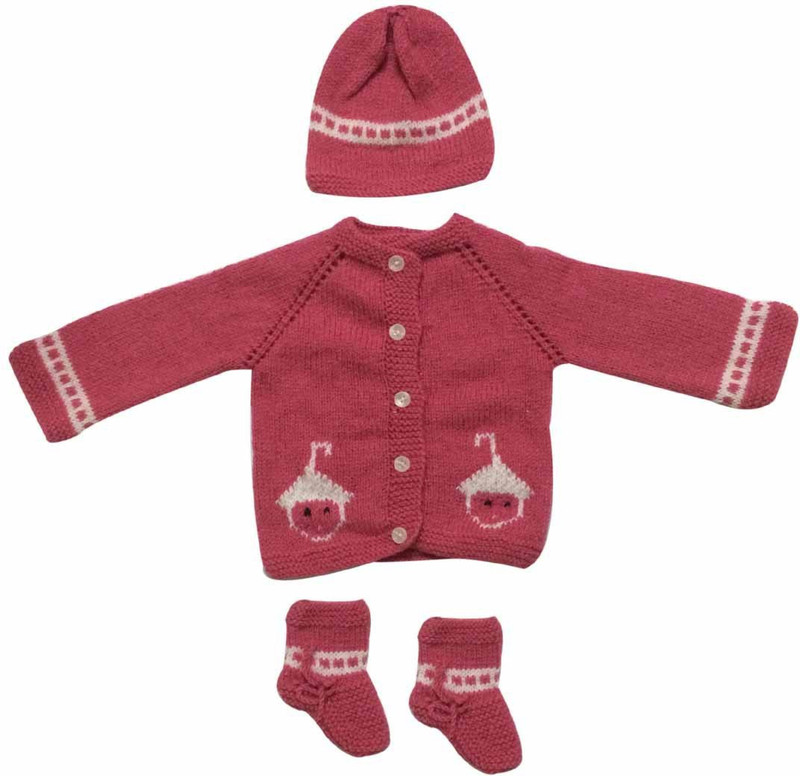 cute collection Baby Boys & Baby Girls Casual Sweater Bootie, Cap(Pink)