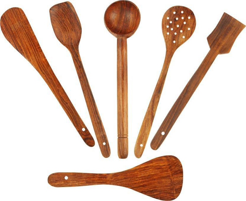 chun san Wood Cutlery Set(Pack of 6)