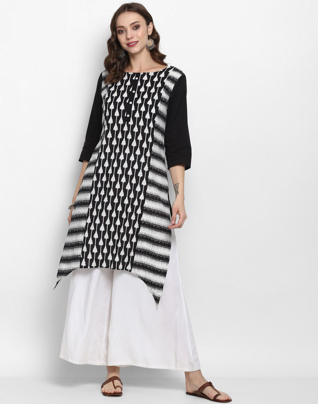 Buy Anmi Ikat Women Straight Kurta Black Online at desertcartParaguay