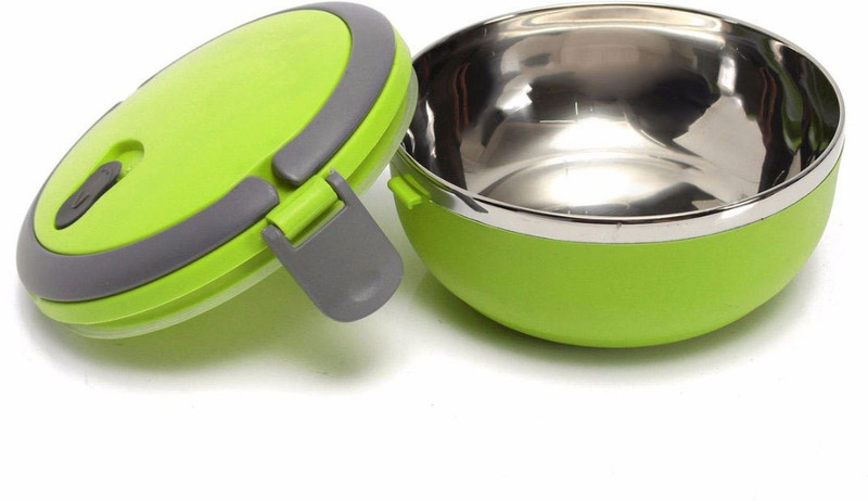 megaslim Stainless Steel 1 Layer Round Insulated Leak Proof Lunch Box with Lid for Office School College Travel 1 Containers Lunch Box(700 ml)