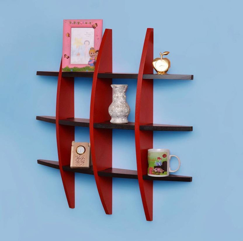 khan handicrsfts Globe Shape Mounted Rack Shelves/Shelf High Quality Wooden Home Decor Wall Shelf Wooden Wall Shelf Wooden Wall Shelf(Number of Shelves - 12, Multicolor)