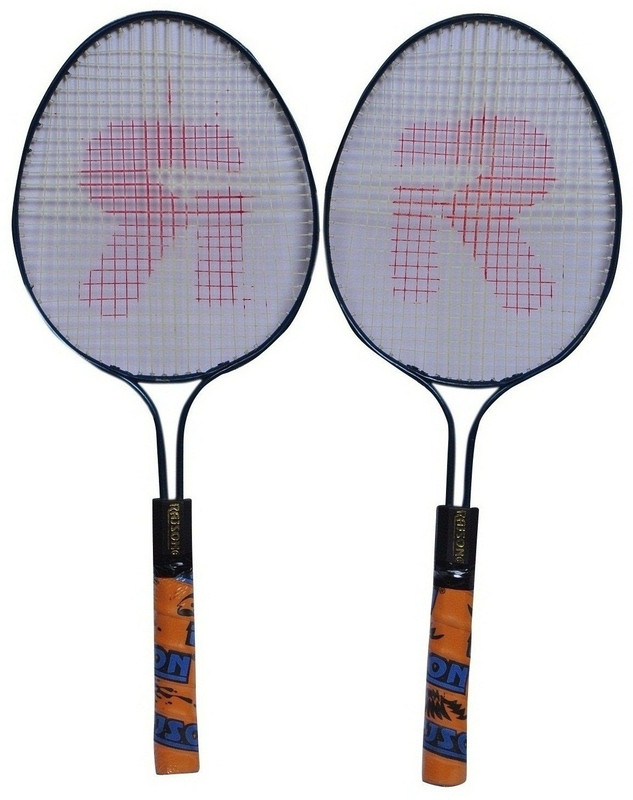 rajson New Double Rod Small Size Badminton Racquet Pair For Kids Boys Girls 3 to 6 Years Multicolor Strung Badminton Racquet(Pack of: 2, 350)