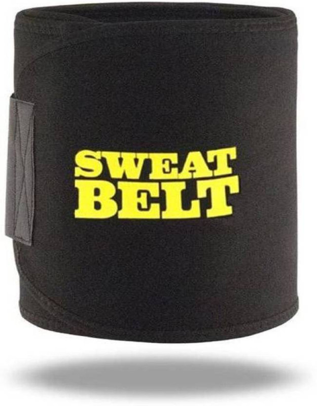 jainathbabaenterprises SWEAT Waist Trimmer Exercise Wrap Burn Fat Sweat Slimming Belt(Black)