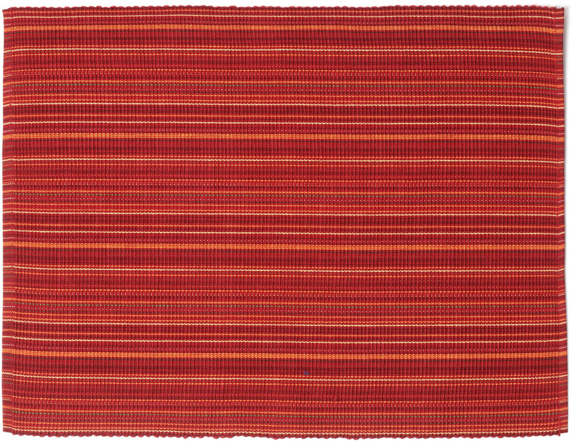 cotton quest Rectangular Pack of 6 Table Placemat(Red, Cotton)