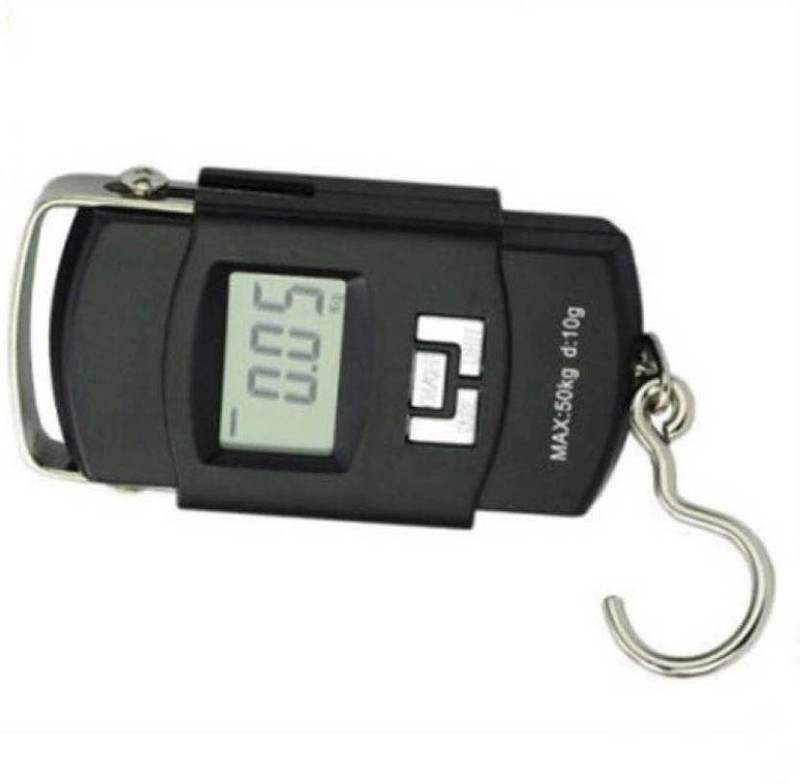 Rorian 50Kg Portable Hanging Luggage Pocket Weight Machine Digital for Weighing Household Items Weighing Scale(Black)