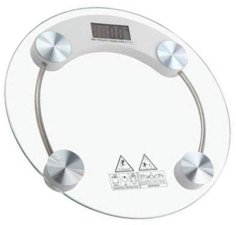 Rorian Thick Tempered Glass Electronic Digital Personal Bathroom Health Body Weight Machine Digital Weighing Scale(White)