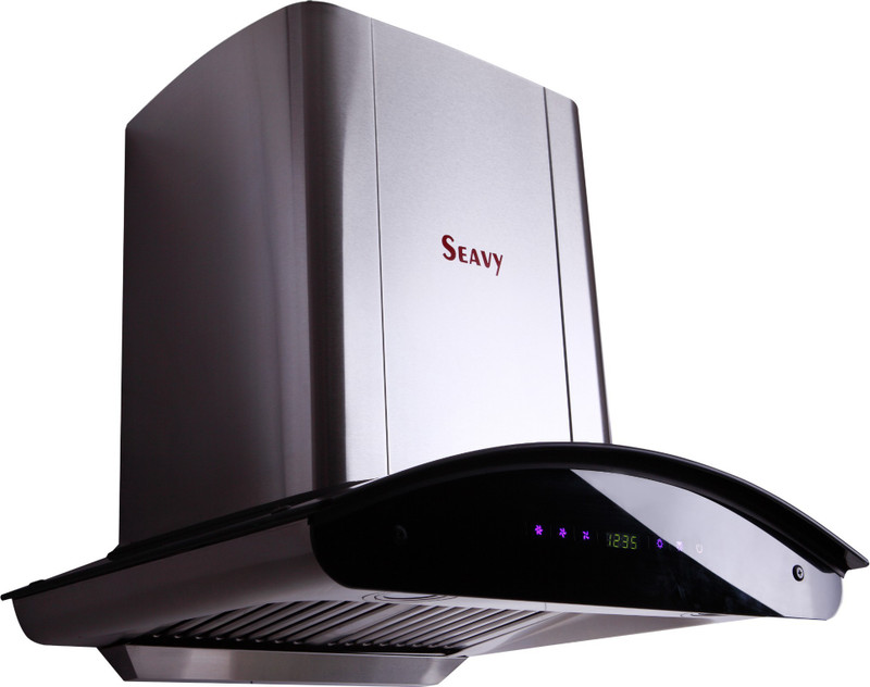 Seavy Zeroun Stainless Steel 60 Auto Clean Wall Mounted Chimney(Silver/Steel Grey 1200 CMH)