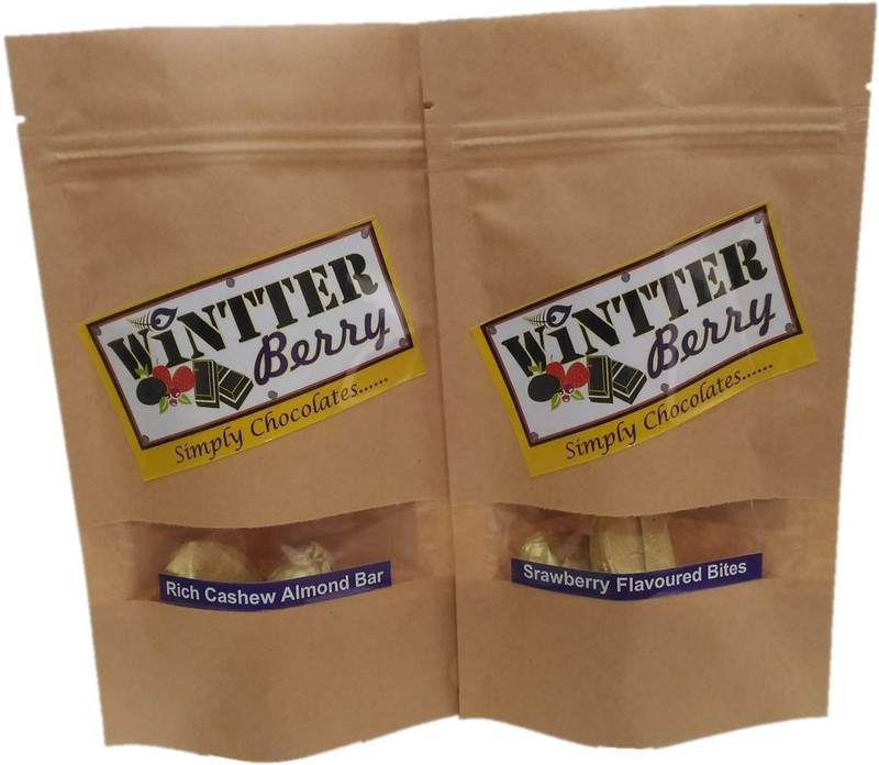 wintter berry combo pack of milk cashew almond bar and strawberry flavored chocolate Bars(2 x 120 g)