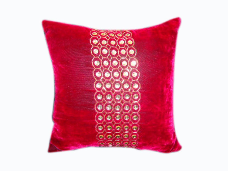 devcreations Embroidered Cushions Cover(40*40, Red)
