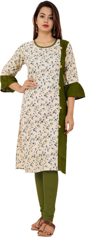 lashkarina Casual Floral Print Women Kurti(Multicolor)