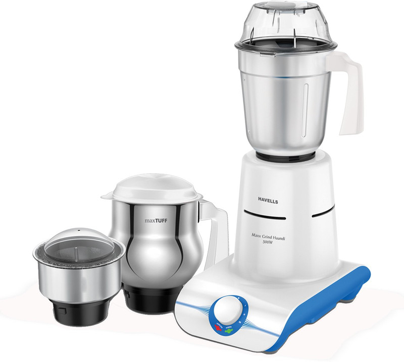 Havells Maxx Grind Handi 550 W Mixer Grinder(Blue, 3 Jars)