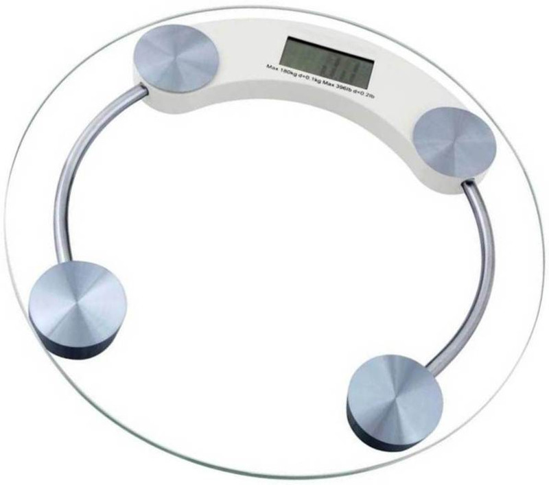 Rorian Personal Health Human Body Weight Machine Digital(2003A) Round Glass Weighing Scale(White)