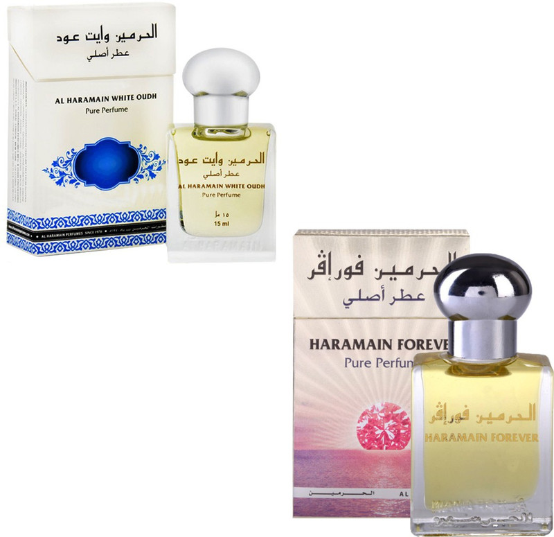 Al Haramain White Oudh & Forever Fragrance Roll on Attar Combo Pack of 2 - 2 x 15 ml Floral Attar(Floral) Al Haramain White Oudh & Forever Fragrance Roll on Attar Combo Pack of 2 - 2 x 15 ml Floral Attar(Floral)