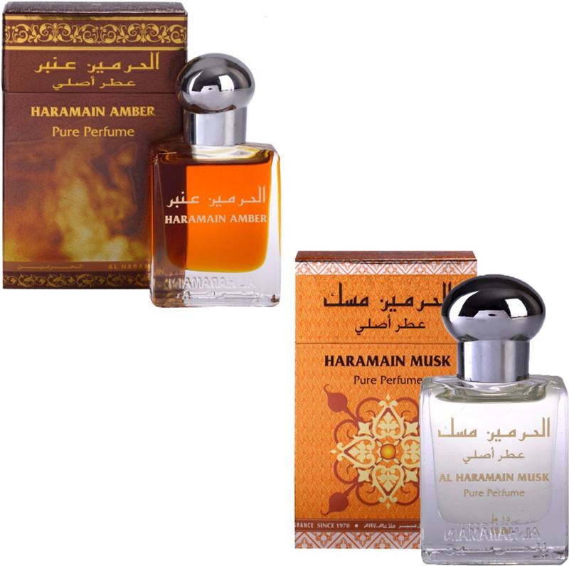 Al Haramain Amber & Musk Fragrance Roll on Attar Combo Pack of 2 - 2 x 15 ml Floral Attar(Floral) Al Haramain Amber & Musk Fragrance Roll on Attar Combo Pack of 2 - 2 x 15 ml Floral Attar(Floral)