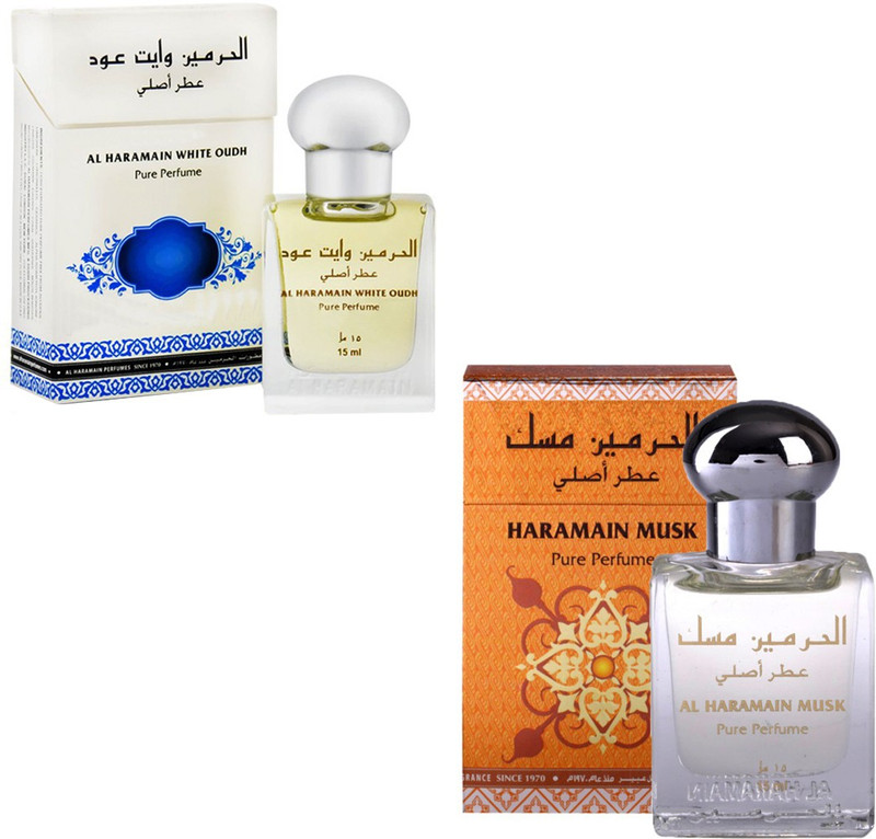 Al Haramain White Oudh & Musk Fragrance Roll on Attar Combo Pack of 2 - 2 x 15 ml Floral Attar(Floral) Al Haramain White Oudh & Musk Fragrance Roll on Attar Combo Pack of 2 - 2 x 15 ml Floral Attar(Floral)