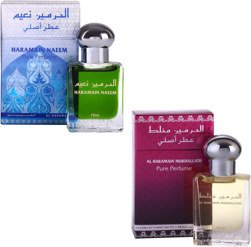 Al Haramain Naeem & Mukhallath Fragrance Roll on Attar Combo Pack of 2 - 2 x 15 ml Floral Attar(Floral) Al Haramain Naeem & Mukhallath Fragrance Roll on Attar Combo Pack of 2 - 2 x 15 ml Floral Attar(Floral)