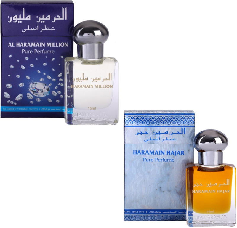 Al Haramain Hajar & Million Fragrance Roll on Attar Combo Pack of 2 - 2 x 15 ml Floral Attar(Floral) Al Haramain Hajar & Million Fragrance Roll on Attar Combo Pack of 2 - 2 x 15 ml Floral Attar(Floral)