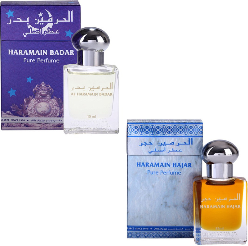 Al Haramain Badar & Hajar Fragrance Roll on Attar Combo Pack of 2 - 2 x 15 ml Floral Attar(Floral) Al Haramain Badar & Hajar Fragrance Roll on Attar Combo Pack of 2 - 2 x 15 ml Floral Attar(Floral)