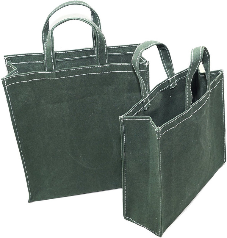 SAISAN 2 Pack Large Capacity Hand Bag/Grocery Bag/Vegetable Bag (Green) with Reinforced Handles & Thick Bottom for Strength Multipurpose Bag(Green, 5 L)