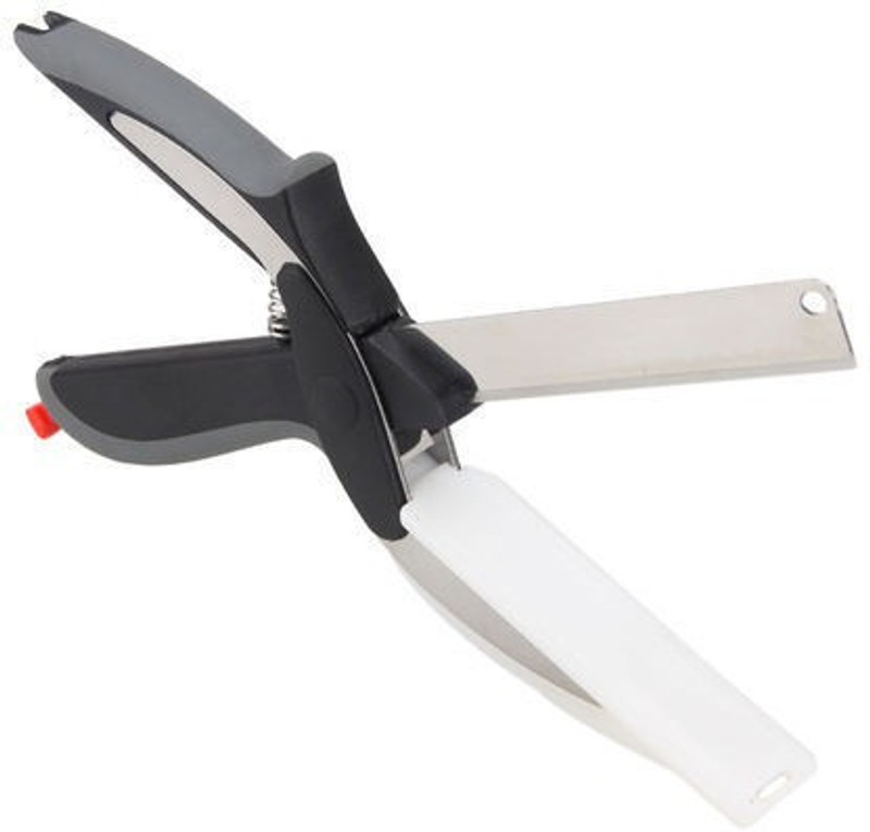 ZEVORA Clever Cutter 2-in-1 Food Chopper Multifunction Kitchen vegetable Scissors Cutter-Replace Kitchen Knife and Cutting Board Steel All-Purpose Scissor(Black, Pack of 1)