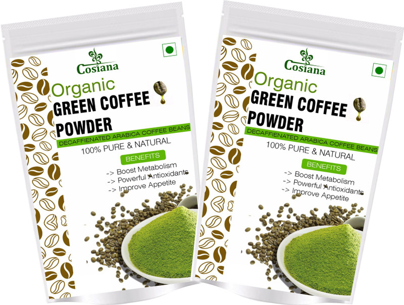 cosiana Organic Green Coffee beans Powder for Weight Management 400 GM Pack of 2 (800 GM) Instant Coffee(2 x 200 g)
