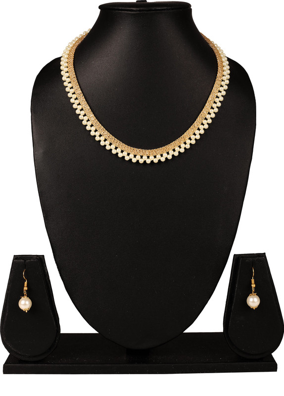 hariomcreations Copper Jewel Set(White)