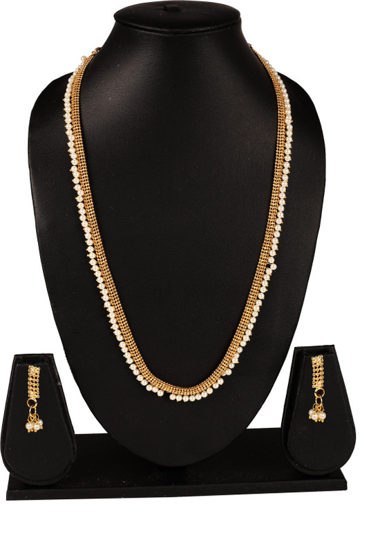 hariomcreations Copper Jewel Set(Gold, White)