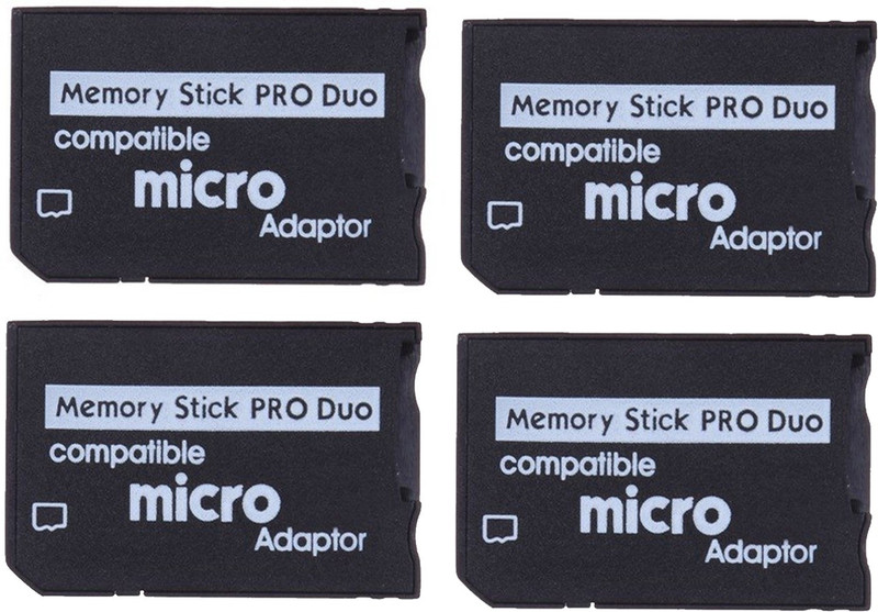YTM Ytm (Pack of 4)Micro SD To Pro Duo Adapter Converter For PSP 1000/2000/3000 and E-1000, E-1004 Series Micro Sd TO Pro Duo Adpater. 128 GB Memory Stick Duo Class 10 5 MB/s Memory Card