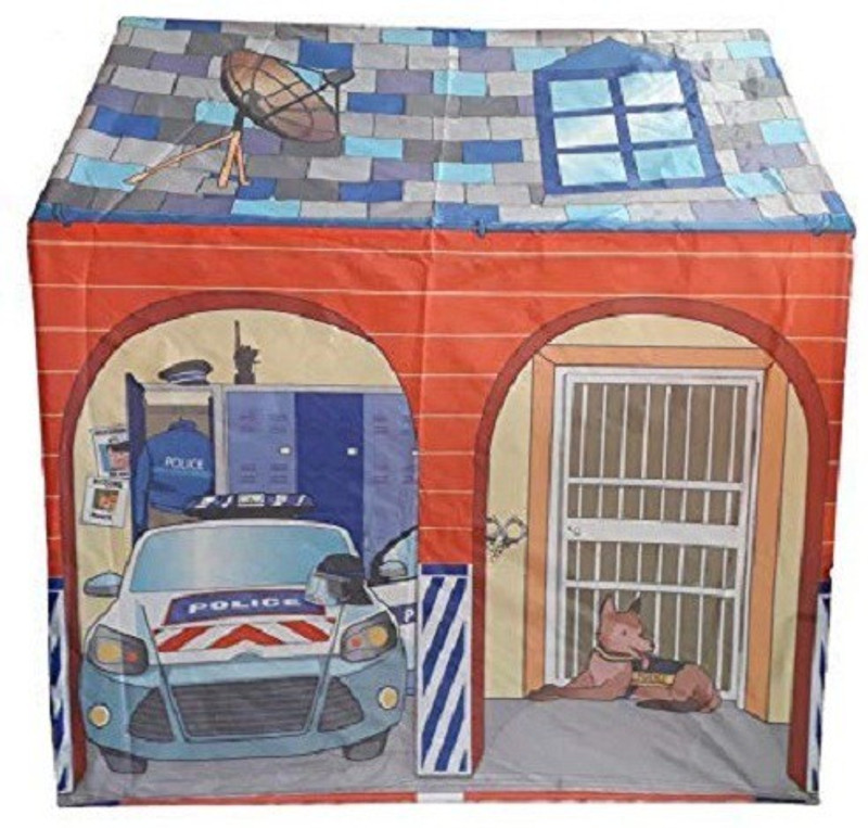 tully Polyester Kids Light Weight, Water and Fire Proof Police Station House Tent (Multicolor, Jumbo Size)(Multicolor)
