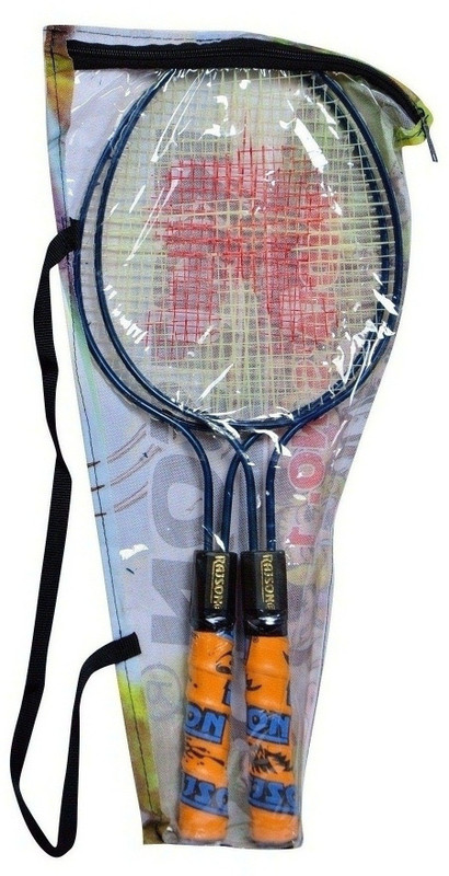 rajson New Strung Double Rod Small Size Badminton Racquet Pair For Kids 3 to 6 Years Multicolor Strung Badminton Racquet(Pack of: 2, 350)