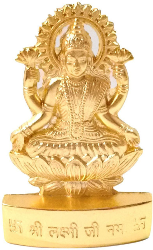 mquare Laxmi Idol/Lakshmi Statue/Murti 100% Best Quality Idol Decorative Showpiece  -  6 cm(Alloy, Gold)